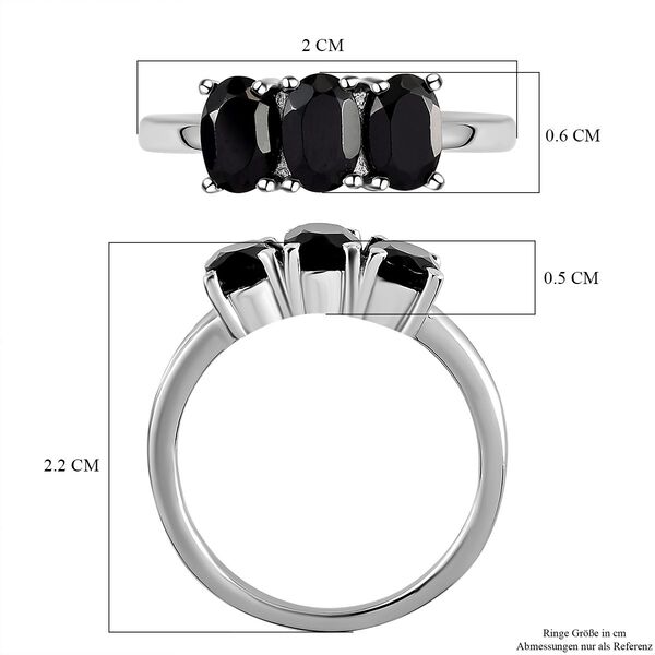 Schwarzer Spinell Ring, Edelstahl (Gr&ouml;&szlig;e 16.00) ca. 1,91 ct image number 7