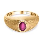 Afrikanischer Rubin (Fissure gefüllt) Ringe 925 Silber Gelbgold Vermeil (Größe 16.00) ca. 0,66 ct