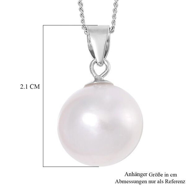 11-13mm Wei&szlig;er Edison Perle Anh&auml;nger mit 45cm Kette image number 5