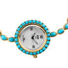 EON 1962 schweizer Uhrwerk - Amerikanischer, natürlicher Sleeping Beauty Türkis Uhr, 19 cm, Gelbgold Vermeil ca. 13.23 ct image number 4