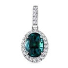 Rhapsody AAAA Pirineu Lagunen Turmalin, Weißer Diamant SGL zertifiziert Anhänger 950 Platin ca. 1,98 ct.