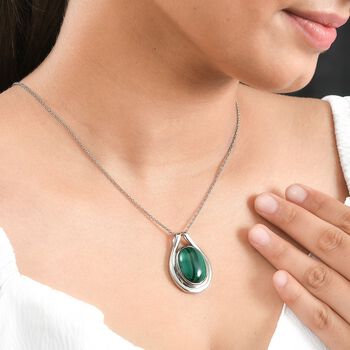 Malachit Schmuckset Edelstahl ca. 18.00 ct