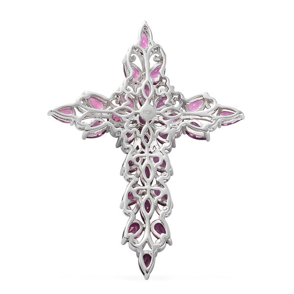 Rhodolith Granat-Anh&auml;nger, 925 Silber platiniert ca. 6,17 ct image number 5