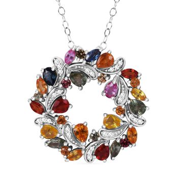 AA Mehrfarbig Saphir Schmuckset 925 Silber rhodiniert ca. 3.66 ct