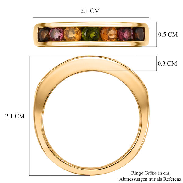 EVER TRUE AA Mehrfarbig-Turmalin Ring Nickelfreies Messing (Gr&ouml;&szlig;e 16.00) ca. 0,83 ct image number 6