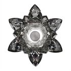 Kristallklare Lotusblume Kerzenhalter mit Drehsockel 18x7,5 cm, Schwarz
