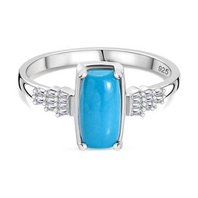 AA Sleeping Beauty Türkis und Diamant Ring - 1,67 ct.