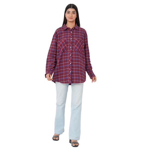 TAMSY - Damen, gewebte Hemdbluse, Gr&ouml;&szlig;e 40, Rot image number 0