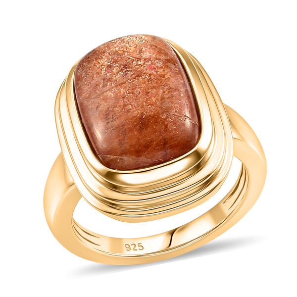 Korevora Sonnenstein Solit&auml;r Ring 925 Silber vergoldet  ca. 6,83 ct image number 4