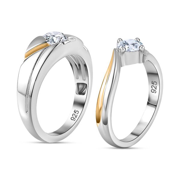 2er-Set- Moissanit Ringe - 0,90 ct. image number 4