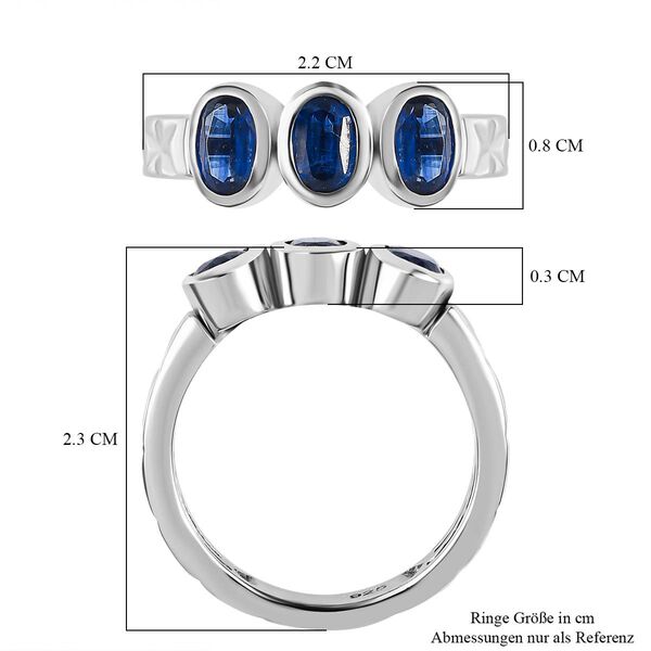Kyanit Ring, 925 Silber platiniert (Gr&ouml;&szlig;e 19.00) ca. 1.87 ct image number 6