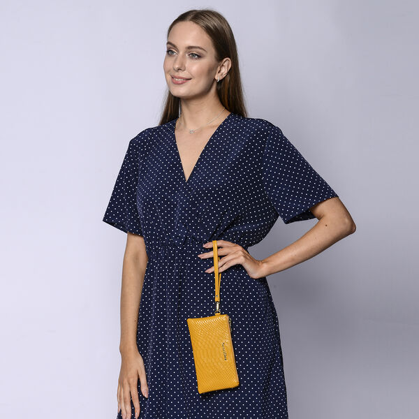 SENCILLEZ - 100% Leder Clutch, Gelb image number 3