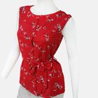 Frauen Sleeve Top, Gr&ouml;&szlig;e 36, Blumenmuster, Rot