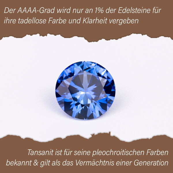 AAA Tansanit und Diamant Ring in 585 Gold - 1,13 ct. image number 4