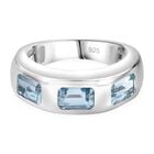 Himmelblauer Topas Ring 925 Silber rhodiniert (Größe 21.00) ca. 2.33 ct