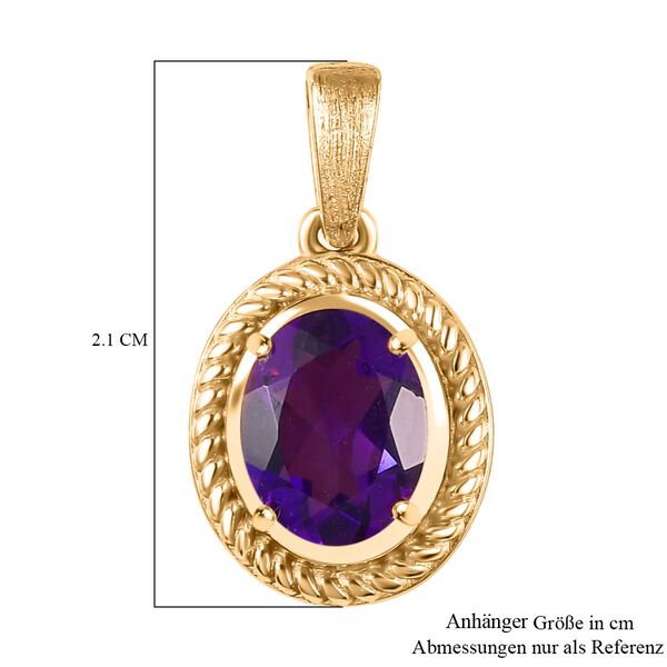 Afrikanischer Amethyst Anh&auml;nger Messing  ca. 1.64 ct image number 6