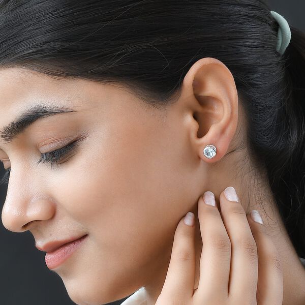 Himmelblaue Topas Ohrringe, 925 Silber ca. 1,98 ct image number 3