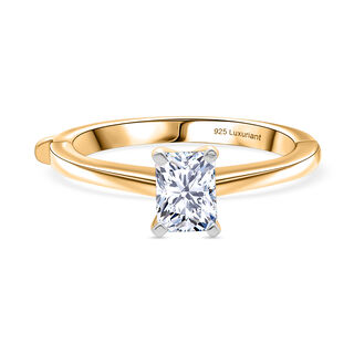 LUXURIANT DIAMOND - Lab Grown Diamant SI-GH SGL zertifiziert Ring 925 Silber 750 Gelbgold Vermeil (Größe 20.00) ca. 1.00 ct