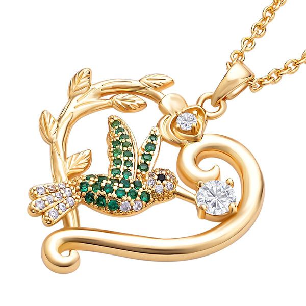 Mehrfarbiger Kristall-Vogel-Anh&auml;nger mit Kette image number 4