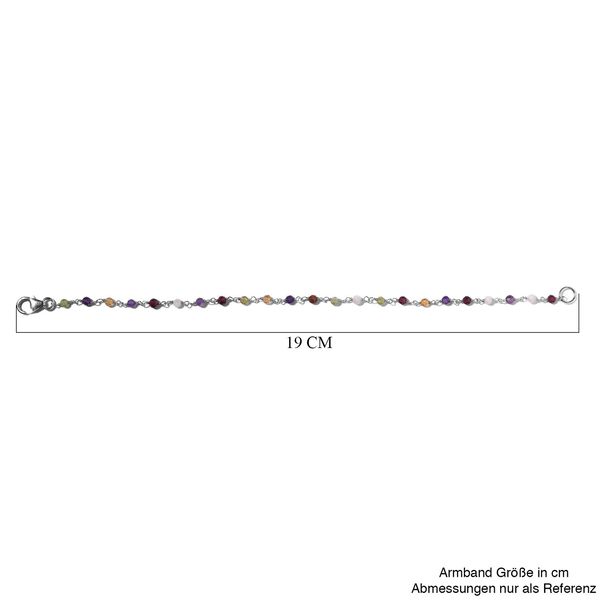 Mehrfarbiges Edelstein-Armband,  19 cm - 6 ct. image number 6