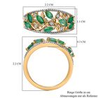 Sambischer Smaragd, Weißer Zirkon Ring, 925 Silber Gelbgold Vermeil (Größe 17.00) ca. 0.98 ct image number 6