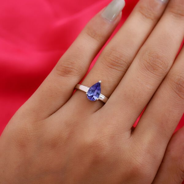 Tansanit Solit&auml;r Ring 925 Silber Platin-&Uuml;berzug image number 3