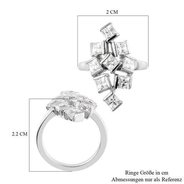 LUSTRO STELLA - feinster Zirkonia-Ring, 925 Silber platiniert image number 7