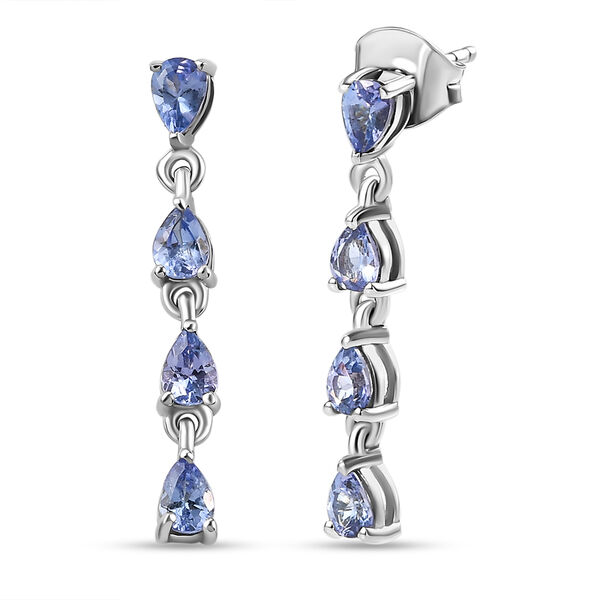 Tansanit-Ohrringe, 925 Silber platiniert ca. 1,26 ct
