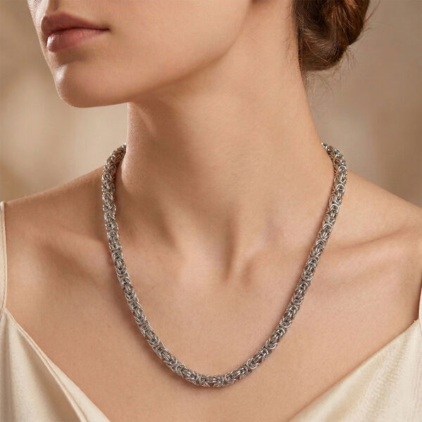 Byzantinische K&ouml;nigskette ca. 50 cm, 316L Edelstahl ca. 99.50g, silberfarben image number 2