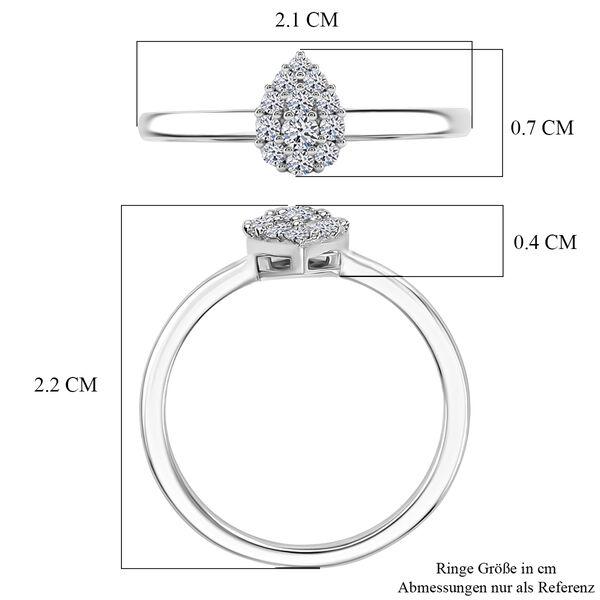 LUXURIANT DIAMOND - Lab Grown Diamant SI-GH Ring 925 Silber Rhodiniert (Gr&ouml;&szlig;e 17.00) ca. 0,15 ct image number 7