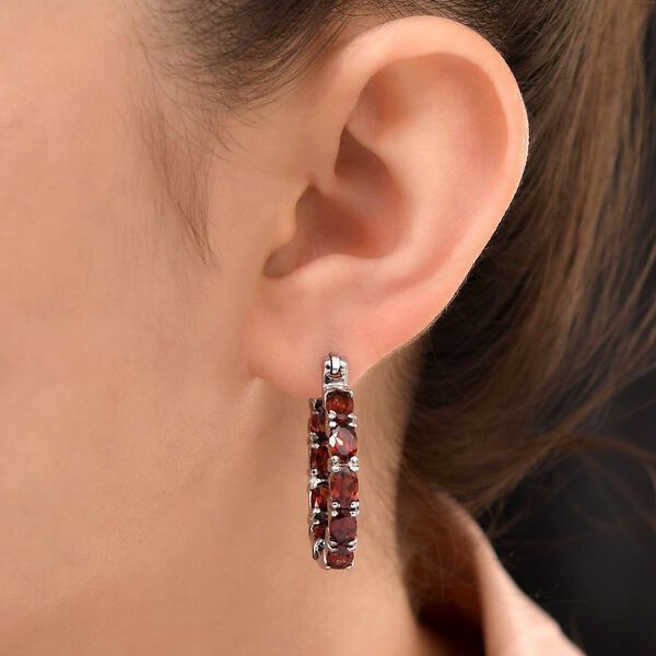 Rote Granat-Inside-Out-Creolen image number 3