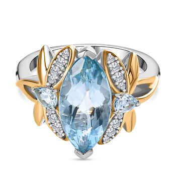 GP Trionfo Kollektion -  Himmelblauer Topas Ring, 925 Silber, (Gr&ouml;&szlig;e 18.00) ca. 5.61 ct