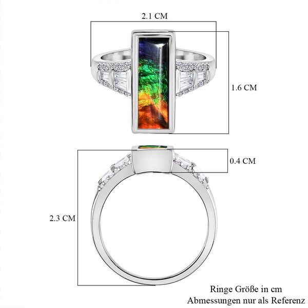 Ammolit und weißer Zirkon-Ring - 2,82 ct. image number 7