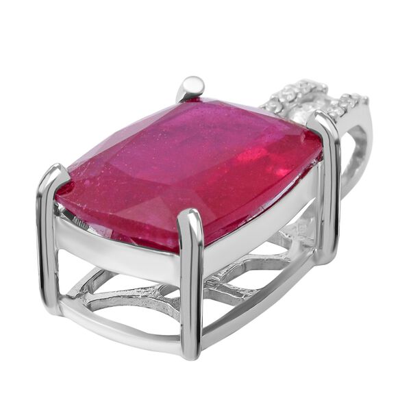 AAA afrikanischer Rubin und Moissanit-Anh&auml;nger in Silber, 8,91 ct. image number 3