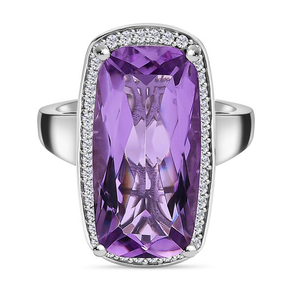 Rosa Amethyst und Zirkon Ring - 12,06 ct.