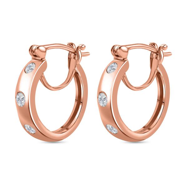 Moissanit Ohrringe, 925 Silber Roségold Vermeil, ca. 0.61 ct image number 4