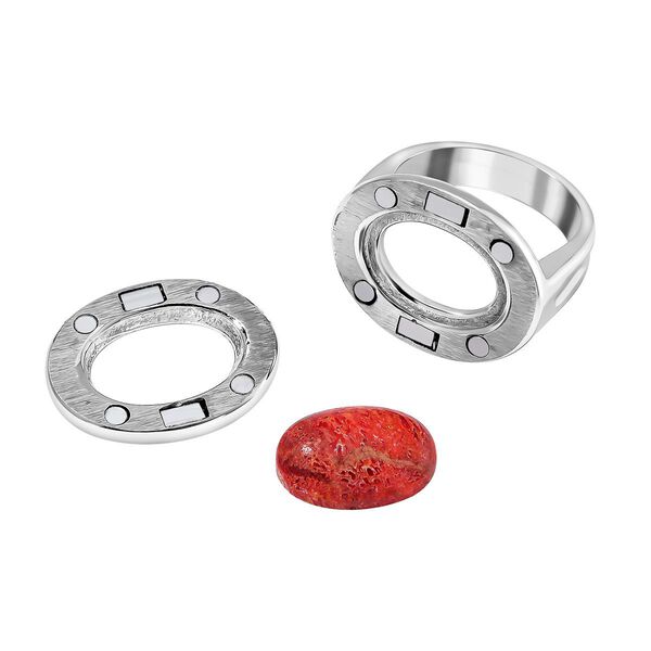 Austauschbarer Multi-Edelstein-Ring in Silberton image number 6