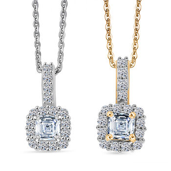 LUXURIANT 2er-Set SI-GH Labor Diamant Anh&auml;nger mit 45cm Kette