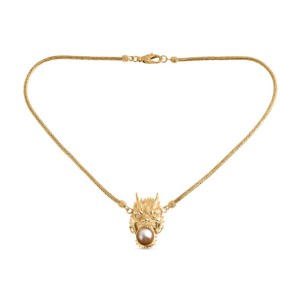 Royal Bali - DJoy AAA Goldene Südsee Perle (11-12 mm) Halskette ca. 45 cm, 925 Silber, Gold Vermeil 10.38 ct image number 0