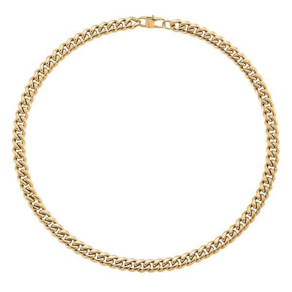 DESIGNER INSPIRIERT Panzer 316L Edelstahl Halskette ca. 45 cm ca. 55,70g, Goldfarben image number 3