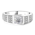 Lustro Stella Weißer Zirkonia Ring 925 Silber rhodiniert (Größe 18.00)