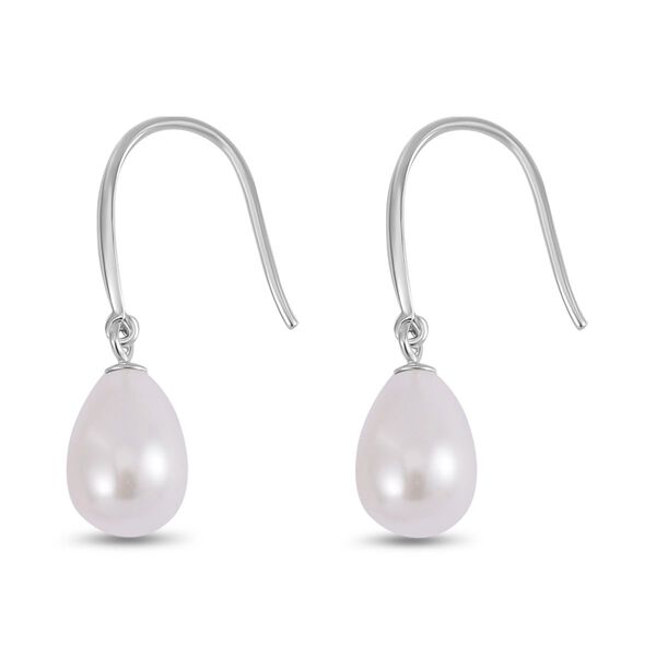 Weiße Muschelkernperle Ohrringe, 925 Silber rhodiniert - 8 ct. image number 4