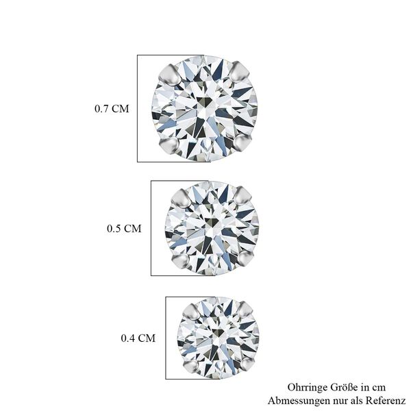 LUSTRO STELLA 3er-Set AA wei&szlig;e Zirkonia Ohrringe, , 925 Silber rhodiniert image number 2