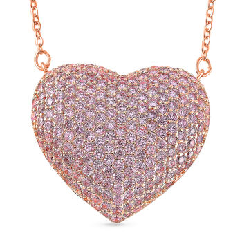 Rosa Zirkonia 50+5cm Halskette