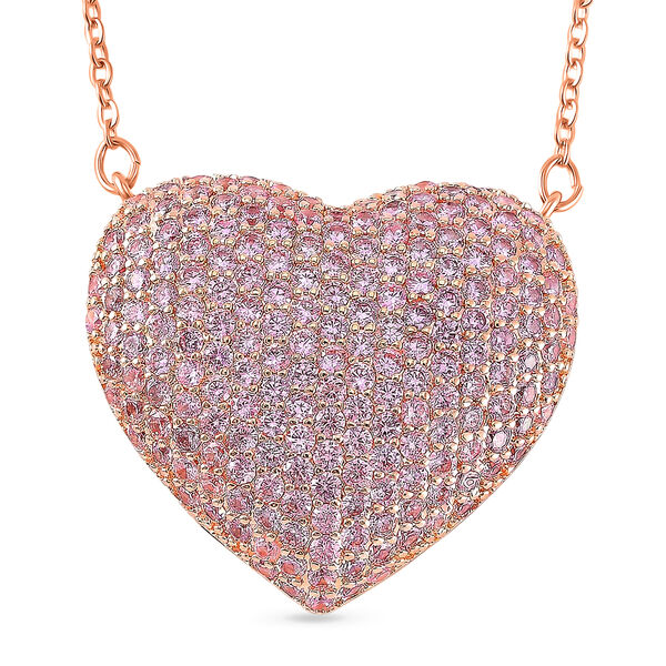 Rosa Zirkonia 50+5cm Halskette