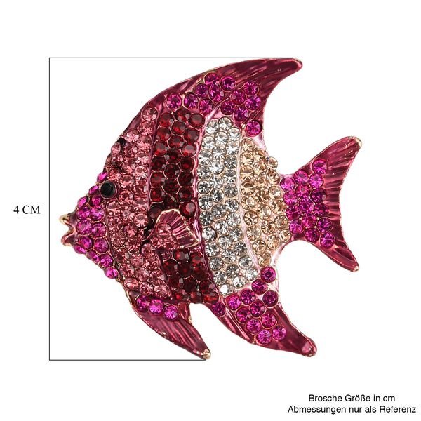 Mehrfarbiger Kristall Brosche  Gelb image number 5