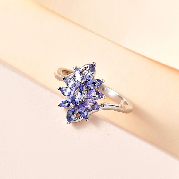 Floraler Tansanit-Ring - 0,86 ct. image number 2