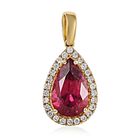 Iliana - AAA Rubellit und weißer Diamant-Anhänger, 750 Gold ca. 2.70 ct