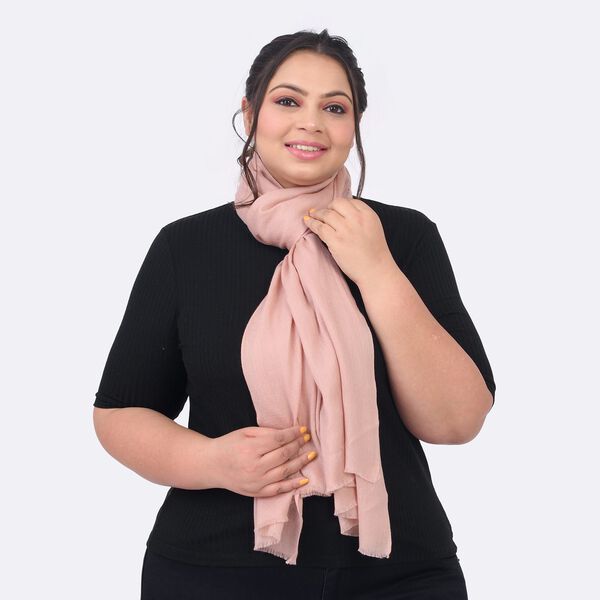 LA MAREY - 100% Kaschmirwolle superweicher Schal, Gr&ouml;&szlig;e 70x190 cm, Nude image number 2