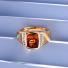 Madeira Citrin und Zirkon Ring 925 Silber vergoldet (Größe 17.00) ca. 2,03 ct image number 1